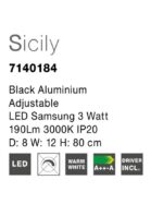 Pendul Nova Luce Sicily, negru satinat, 3 W, cod 7140184 - imagine 3