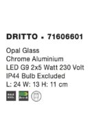 Lampa de baie Nova Luce Dritto, aluminiu cromat, 2x5 W, cod 71606601 - imagine 2