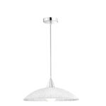 Pendul Nova Luce Shell, crom/sticla structurata, 1x12 W, cod 7326501