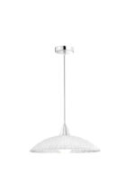 Pendul Nova Luce Shell, crom/sticla structurata, 1x12 W, cod 7326501