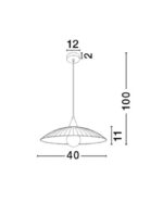 Pendul Nova Luce Shell, crom/sticla structurata, 1x12 W, cod 7326501 - imagine 4