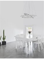 Suspensie Nova Luce Celine, crom/cristal, led 40 W, cod 7403001 - imagine 8