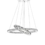 Suspensie Nova Luce Celine, crom/cristal, led 40 W, cod 7403001