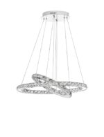 Suspensie Nova Luce Celine, crom/cristal, led 40 W, cod 7403001