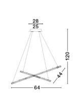 Suspensie Nova Luce Celine, crom/cristal, led 40 W, cod 7403001 - imagine 5