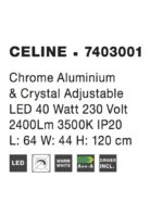 Suspensie Nova Luce Celine, crom/cristal, led 40 W, cod 7403001 - imagine 4