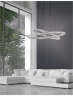 Suspensie Nova Luce Celine, crom/cristal, led 52 W, cod 7403002 - imagine 7
