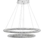 Suspensie Nova Luce Celine, crom/cristal, led 52 W, cod 7403002