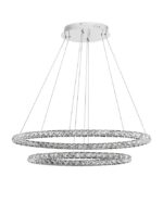 Suspensie Nova Luce Celine, crom/cristal, led 52 W, cod 7403002