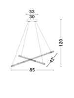 Suspensie Nova Luce Celine, crom/cristal, led 52 W, cod 7403002 - imagine 4