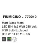 Aplica neagra Nova Luce Fiumicino, 1x5 W, cod 770010 - imagine 3