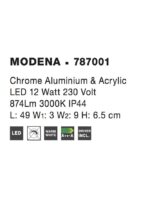 Lampa de baie Nova Luce Modena, aluminiu satinat, 12 W, cod 787001 - imagine 2