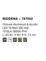 Lampa de baie Nova Luce Modena, aluminiu satinat, 18 W, cod 787002 - imagine 2