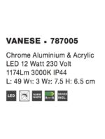 Lampa de baie Nova Luce Vanese, aluminiu cromat, 12 W, cod 787005 - imagine 2