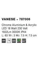 Lampa de baie Nova Luce Vanese, aluminiu cromat, 18 W, cod 787006 - imagine 2