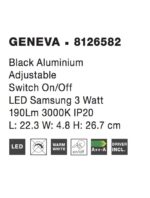 Aplica Nova Luce Geneva, negru satinat, cod 8126582 - imagine 3