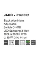 Aplica Nova Luce Jaco, negru satinat, cod 8140322 - imagine 4