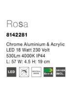 Lampa de baie Nova Luce Rosa, aluminiu cromat, 12 W, cod 8142281 - imagine 2