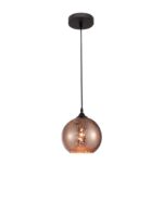 Pendul Nova Luce Blaze, negru/cupru lucios, 1x12 W, cod 8142680