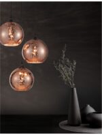 Suspensie Nova Luce Blaze, negru/cupru lucios, 3x12 W, cod 8142681 - imagine 6
