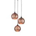 Suspensie Nova Luce Blaze, negru/cupru lucios, 3x12 W, cod 8142681