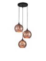 Suspensie Nova Luce Blaze, negru/cupru lucios, 3x12 W, cod 8142681