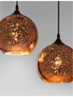 Pendul Nova Luce Blaze, negru/cupru lucios, 1x12 W, cod 8142680 - imagine 5