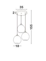 Suspensie Nova Luce Blaze, negru/cupru lucios, 3x12 W, cod 8142681 - imagine 4