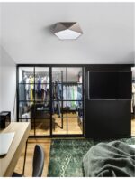 Plafoniera Nova Luce Darius, bronz mat/acril alb, 4x12 W, cod 8186205 - imagine 5