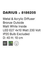 Plafoniera Nova Luce Darius, bronz mat/acril alb, 4x12 W, cod 8186205 - imagine 4
