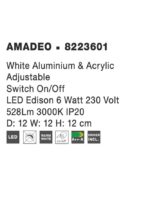 Aplica Nova Luce Amadeo, alb mat, cod 8223601 - imagine 3