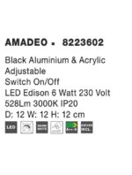 Aplica Nova Luce Amadeo, negru mat, cod 8223602 - imagine 4