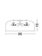 Plafoniera Nova Luce Perleto, megru mat/acril alb, 2x12 W, cod 826809 - imagine 2