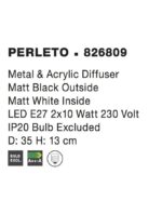 Plafoniera Nova Luce Perleto, megru mat/acril alb, 2x12 W, cod 826809 - imagine 4
