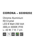 Aplica Nova Luce Corona, crom/cristal k9, led 8 W, cod 83399202 - imagine 3