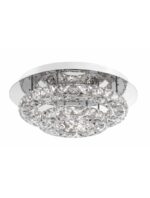 Plafoniera Nova Luce Quentin, crom/cristal k9, led 28 W, cod 83399203