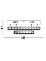 Plafoniera Nova Luce Quentin, crom/cristal k9, led 28 W, cod 83399203 - imagine 3