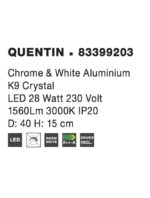 Plafoniera Nova Luce Quentin, crom/cristal k9, led 28 W, cod 83399203 - imagine 4