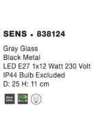 Plafoniera de baie Nova Luce Sens, sticla fume, 1x12 W, cod 838124 - imagine 2