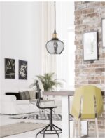 Pendul Nova Luce Cedro, finisaj negru mat/sticla gri fume, 1x12 W, cod 8436403 - imagine 5