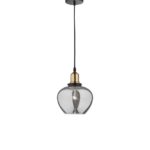 Pendul Nova Luce Cedro, finisaj negru mat/sticla gri fume, 1x12 W, cod 8436403