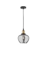 Pendul Nova Luce Cedro, finisaj negru mat/sticla gri fume, 1x12 W, cod 8436403