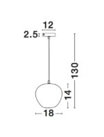Pendul Nova Luce Cedro, finisaj negru mat/sticla gri fume, 1x12 W, cod 8436403 - imagine 4
