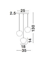 Suspensie Nova Luce Cedro, finisaj negru mat/sticla gri fume, 3x12 W, cod 8436404 - imagine 4