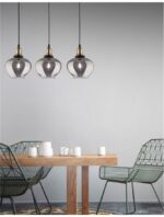 Suspensie Nova Luce Cedro, finisaj negru mat/sticla gri fume, 3x12 W, cod 8436405 - imagine 5