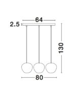 Suspensie Nova Luce Cedro, finisaj negru mat/sticla gri fume, 3x12 W, cod 8436405 - imagine 4