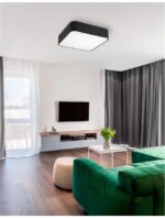 Plafoniera Nova Luce Ragu, negru mat/acril alb, 4x12 W, cod 866607 - imagine 5