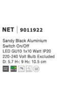 Aplica Nova Luce Net, negru satinat, 1x10 W, cod 9011922 - imagine 3
