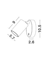 Aplica Nova Luce Net, alb satinat, 1x10 W, cod 9011921 - imagine 2