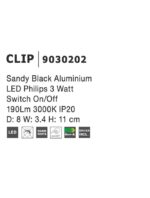 Aplica Nova Luce Clip , negru satinat, 3 W, cod 9030202 - imagine 5